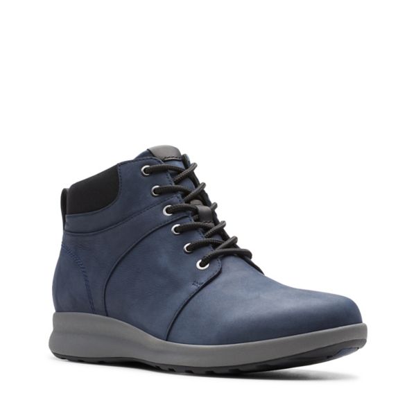 Clarks Womens Un Adorn Walk Lace Up Boots Navy | UK-6435120